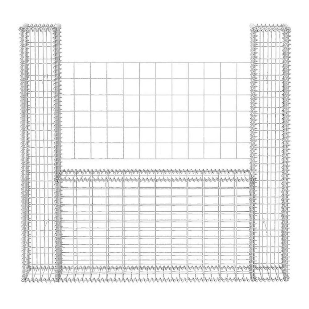 Movisa 63 in. x 7.9 in. x 59.1 in. U-Shape Galvanized Steel Gabion Basket Y-MVDONKU