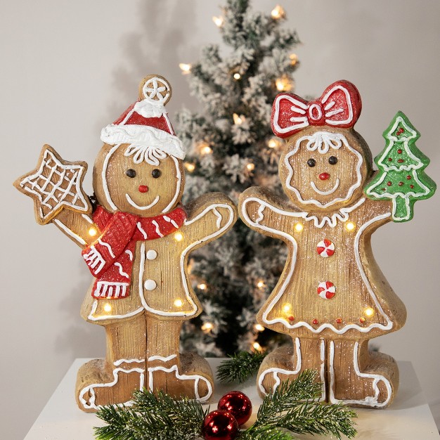 Led Lighted Gingerbread Girl Christmas Figurine