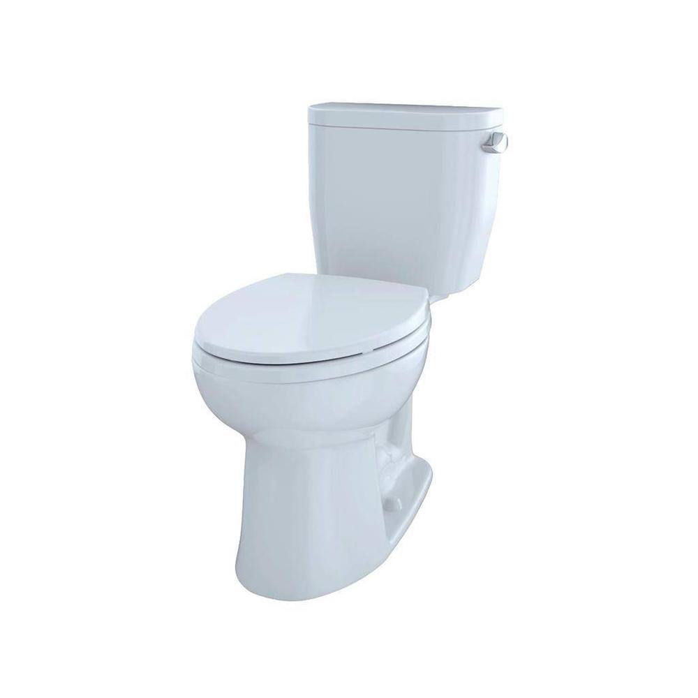 TOTO Entrada 2-Piece 1.28 GPF Single Flush Elongated Toilet in Cotton White Right Hand Trip Lever Seat Included MS244124EFR#01