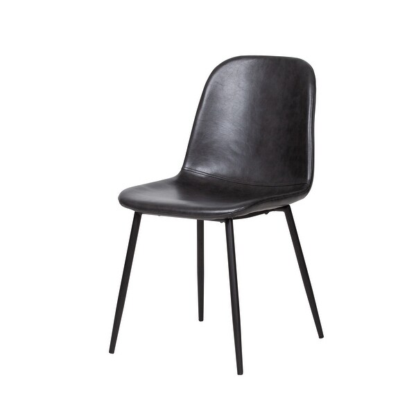 Norwich Distressed Black Leather Dining Chair