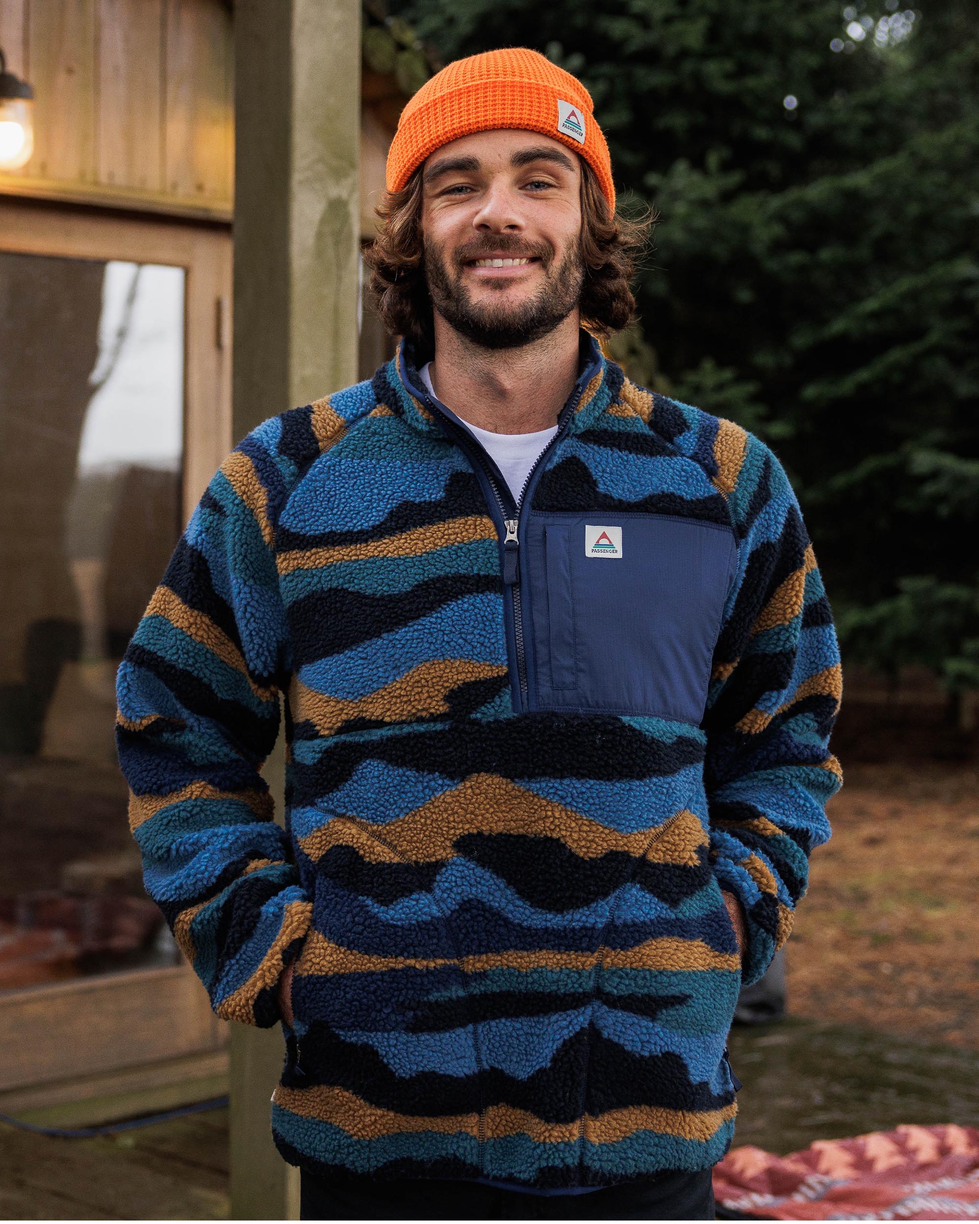 Offroad Recycled Sherpa 1/2 Zip Fleece - Scenic Navy