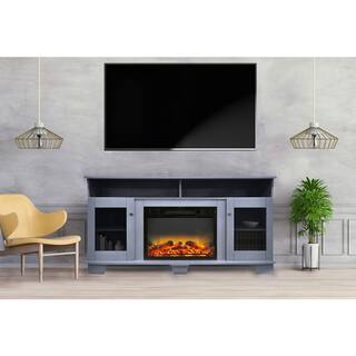 Cambridge Savona 59 in. Electric Fireplace with Enhanced Log Display in Blue CAM6022-1SBLLG2