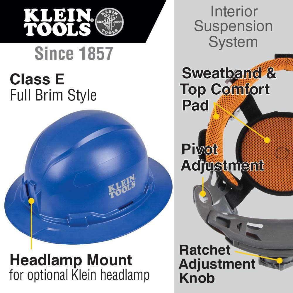 Klein Tools Hard Hat Non-vented Full Brim Blue 60249 from Klein Tools