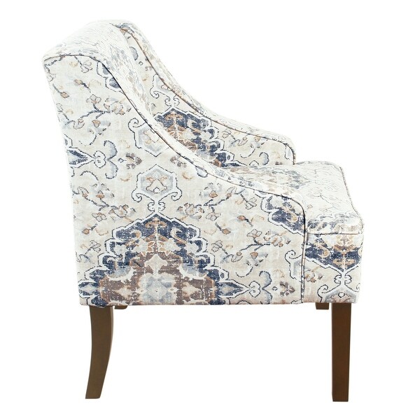 Porch and Den Holman Medallion Pattern Upholstered Swoop Armchair