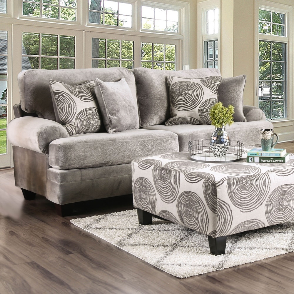 Jeta Contemporary Microfiber 3 Piece Living Room Set by Furniture of America