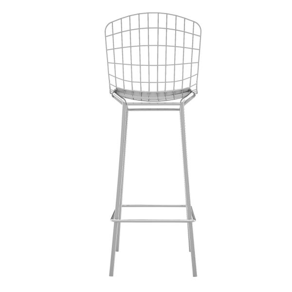 Madeline Barstool， Set of 2 in Silver and White