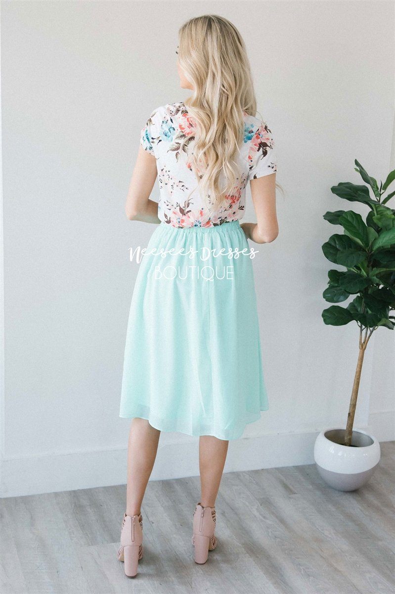 Mint Chiffon Skirt