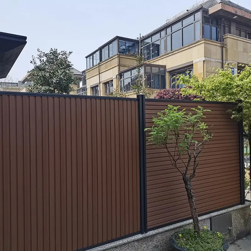 Vinyl Pvc Longjie 6Ft.H  X8Ft.W Factory Directly Supply High Density Uv Resistant Outdoor Garden Aluminum Frame  Fencing/