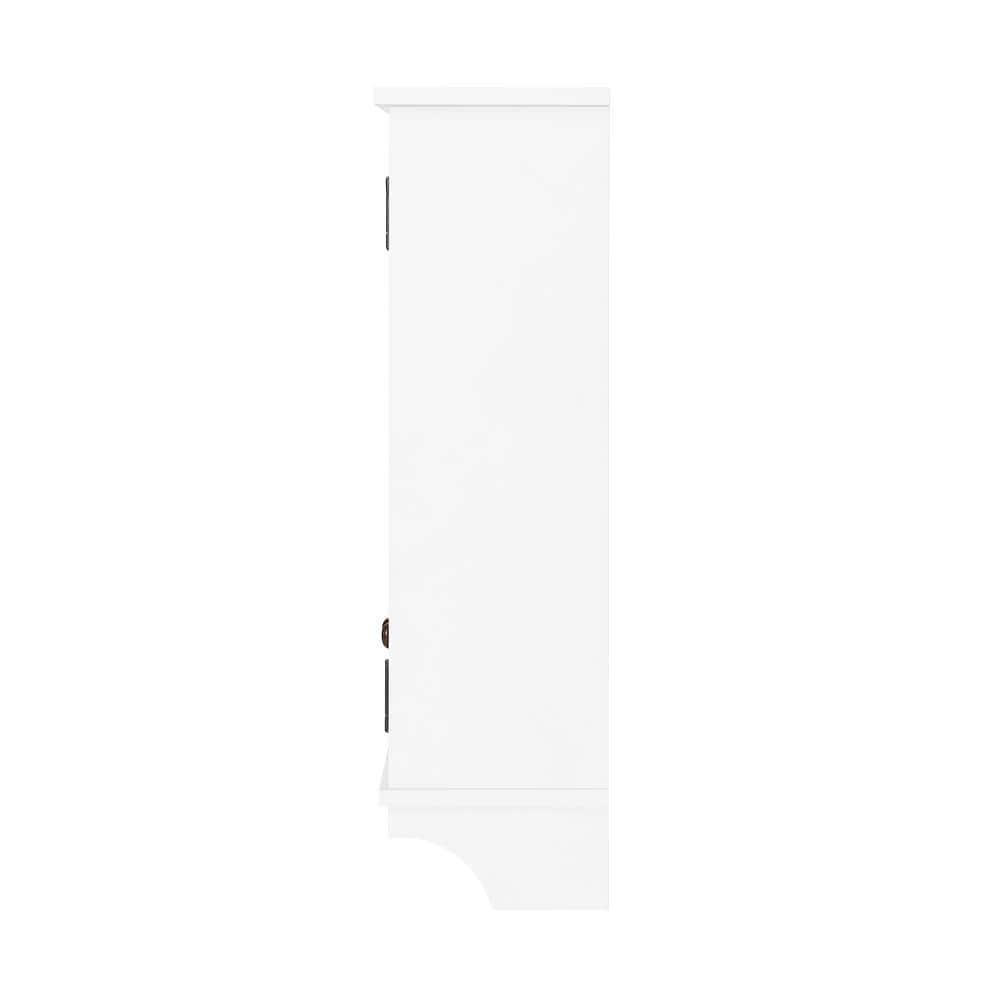 Alaterre Furniture Dover 27 in W Shelf Wall Cabinet with Towel Rod and 2 Doors in White