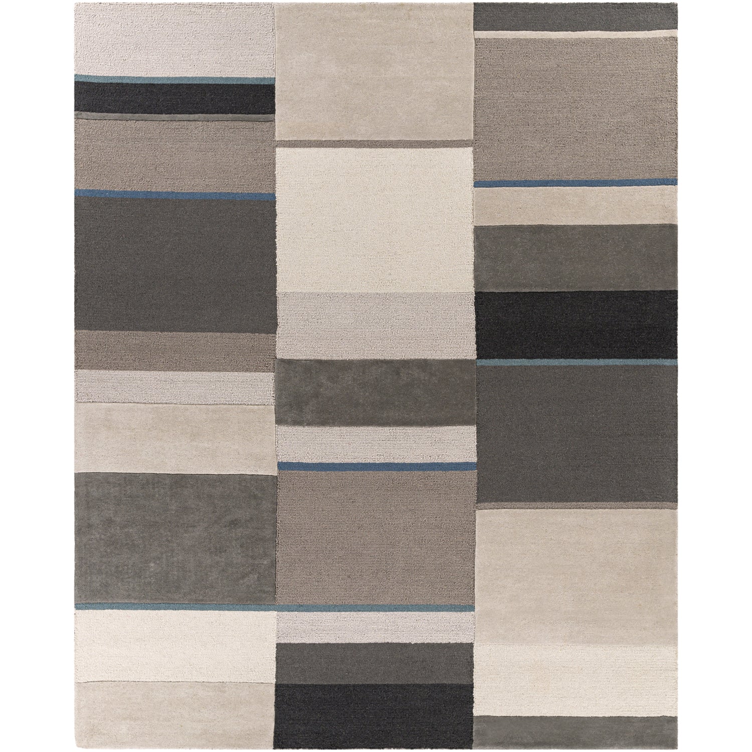 Brooklyn Hand Tufted Rug in Teal, Khaki, Camel, Taupe, Charcoal