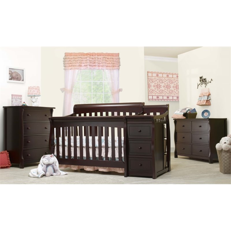 Sorelle Princeton Elite Crib and Changer in Espresso