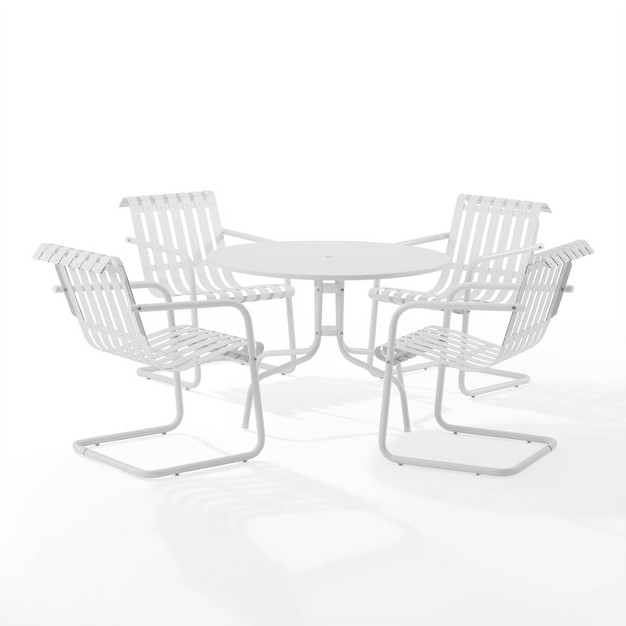 Gracie 5pc Outdoor Metal Dining Set With Table amp 4 Armchairs Crosley