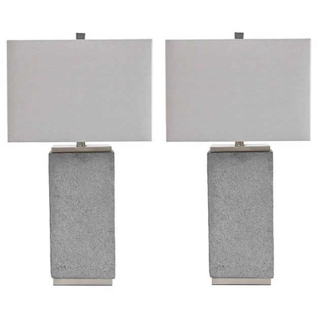 Set Of 2 Amergin Grain Poly Table Lamps Signature Design By Ashley