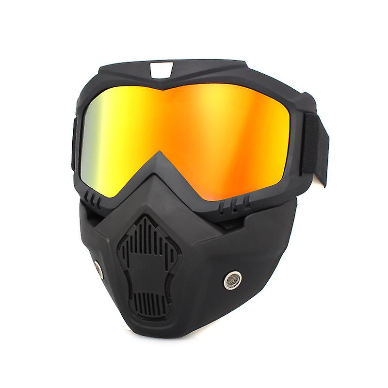 Miman Motorcycle Helmet Riding Goggle Glass With Removable Face Mask