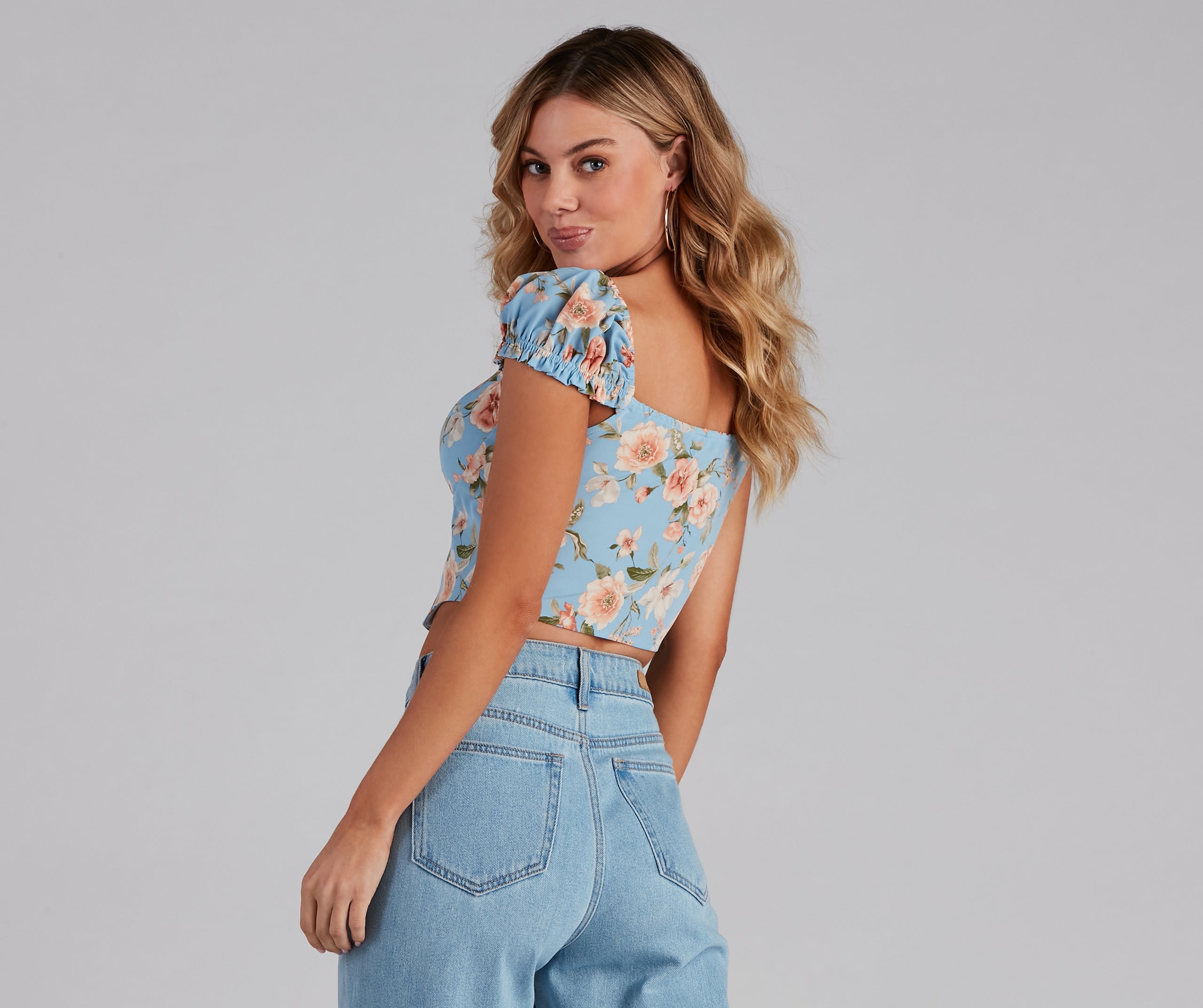 Floral Bliss Poplin Corset Top