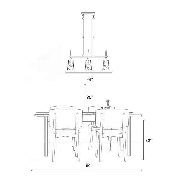 Mirha Modern Gold 3-light Linear Chandelier Seeded Glass Kitchen Island Lights - L24