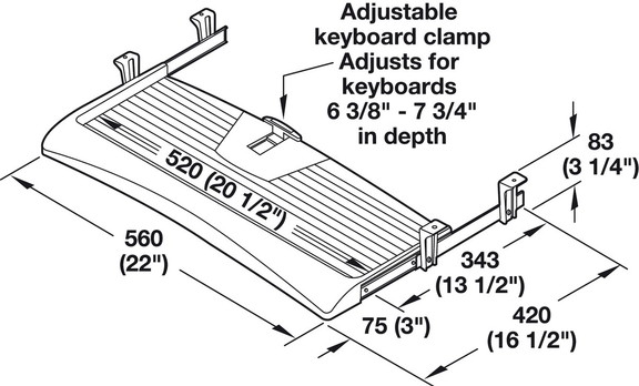 Hafele Keyboard Tray  with Sloped Edge