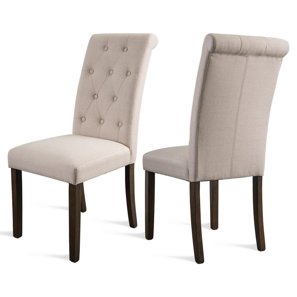 Solid Wood Tufted Dining Chair Set of 2