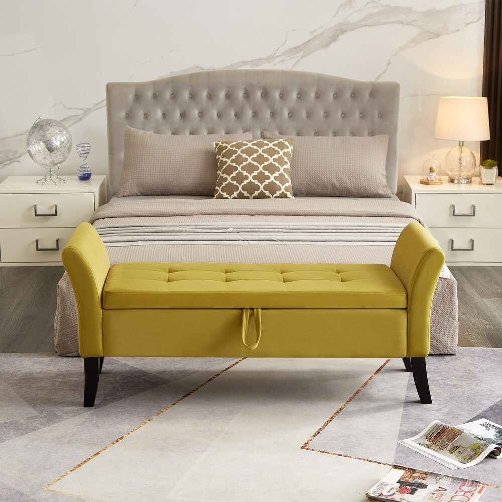 AUKFA Armed Storage Bench for Bedroom Entryway Living Room