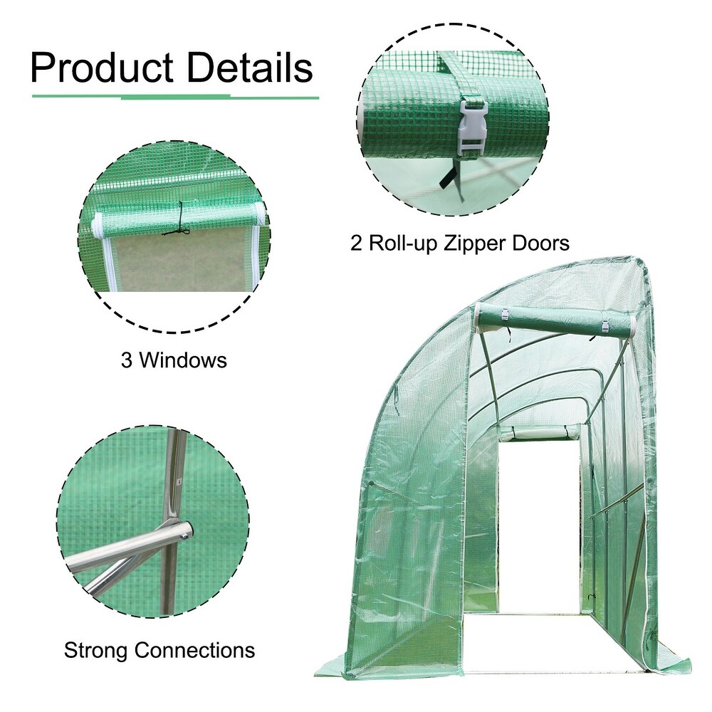 AOODOR 9.65' x 4.79' x7.05' Lean to Walk in Greenhouse   9.65' x 4.79' x7.05'