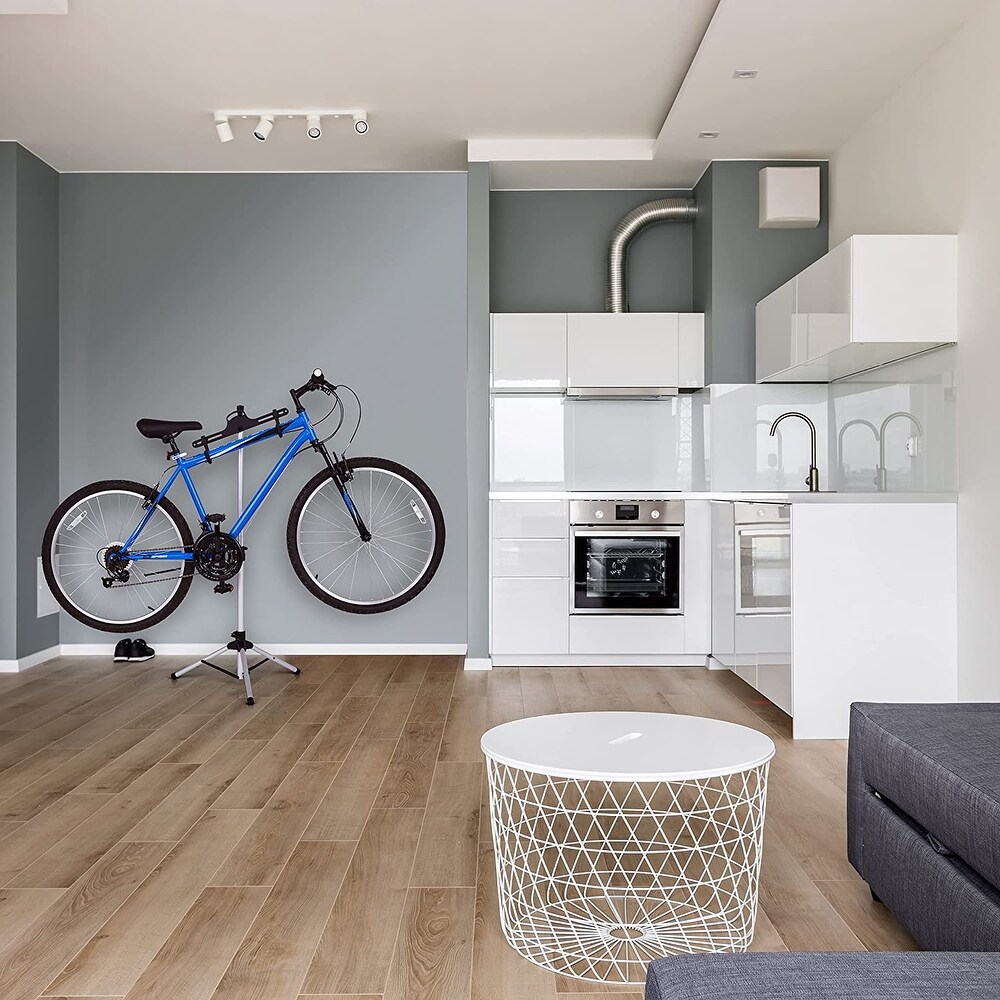 RaxGo Bike Storage Rack  Bicycle Stand for Garage  Adjustable Height  Freestanding  Foldable Design   1 bike