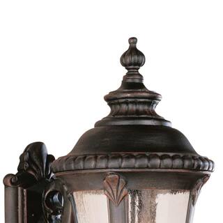 Bel Air Lighting Commons 4-Light Rust Coach Outdoor Wall Light Fixture with Seeded Glass 5042 RT