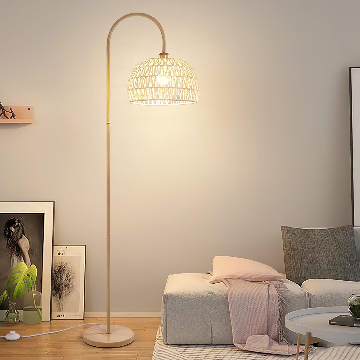 Rattan Arch Floor Lamp