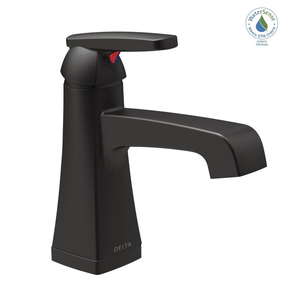 Delta Ashlyn Single Hole Single-Handle Bathroom Faucet in Matte Black 564-BLMPU-DST