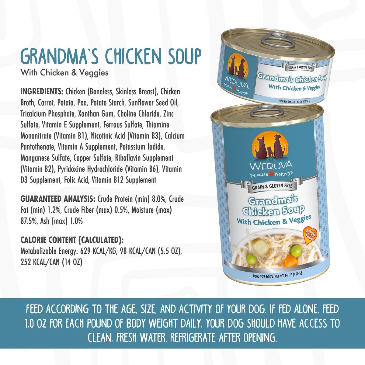 Weruva Grandma's Chicken Soup with Chicken and Veggies Grain-Free Canned Dog Food