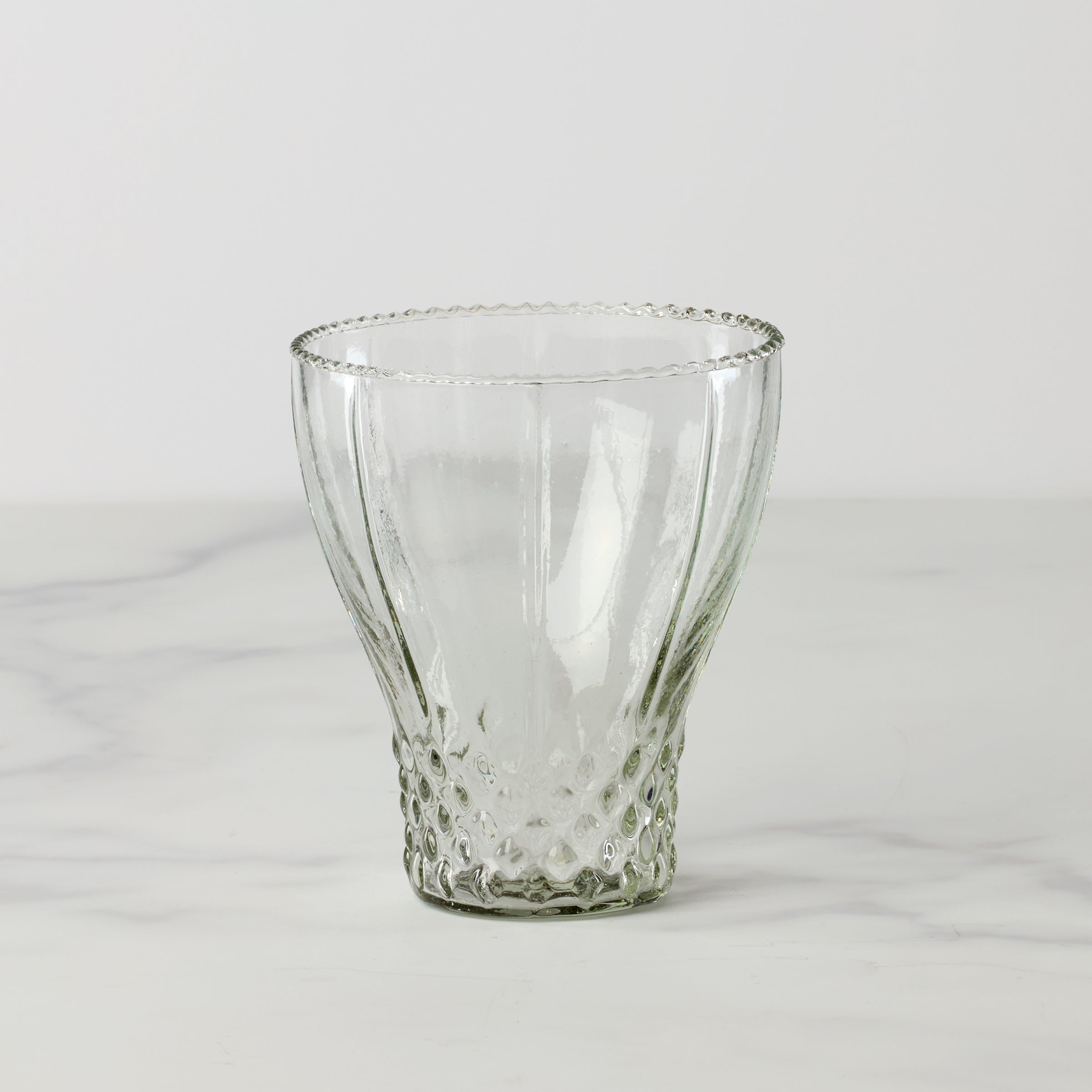 Artisan-Crafted Ruffled Bell Glass