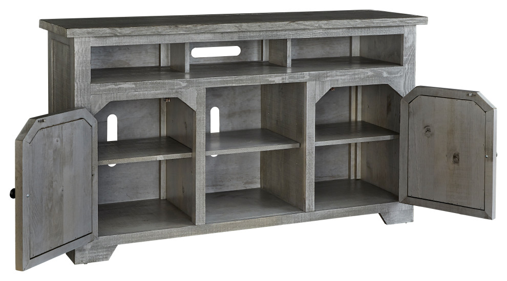 Elmhurst 56 quotTV Console  Dark Cloud Gray   Rustic   Entertainment Centers And Tv Stands   by Progressive Furniture  Houzz