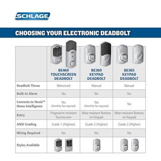 Schlage Camelot Satin Nickel Connect Z-Wave Plus Smart Wifi Deadbolt Door Lock and Accent Handle Handleset with Camelot Trim BE469ZPVCAM619FE285GCAM619ACCCAM