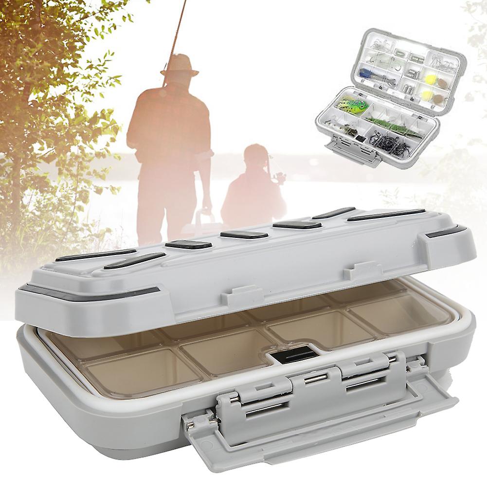 Abs Waterproof Fishing Tackle Box Bait Lure Hooks Storage Case Organizer Container Accessoryc Gray