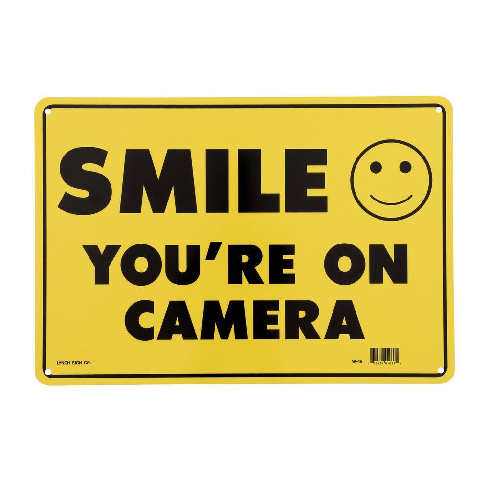 Lynch Sign 14 in. x 10 in. Smile You're on Camera Sign Printed on More Durable Thicker Longer Lasting Styrene Plastic W- 15