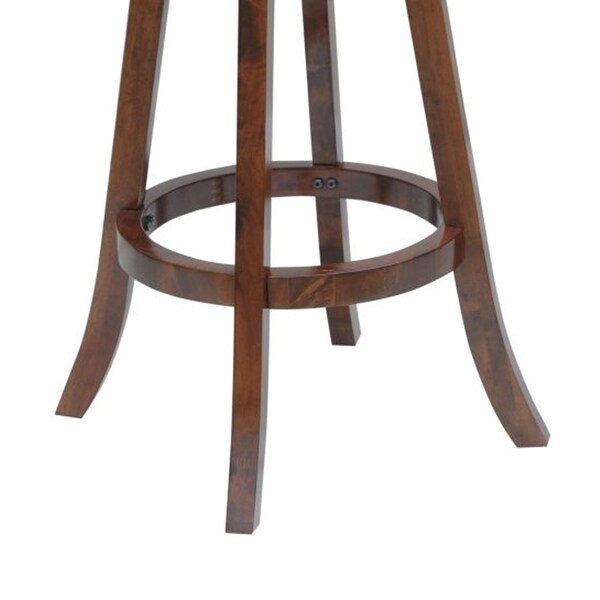 Round Padded Seat Counter Stool with Slatted Back， Brown and Black - 37.5 H x 18 W x 19.5 L Inches