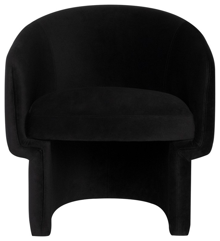 Clementine Black Fabric Single Seat Sofa   Midcentury   Armchairs And Accent Chairs   by Kolibri Decor  Houzz