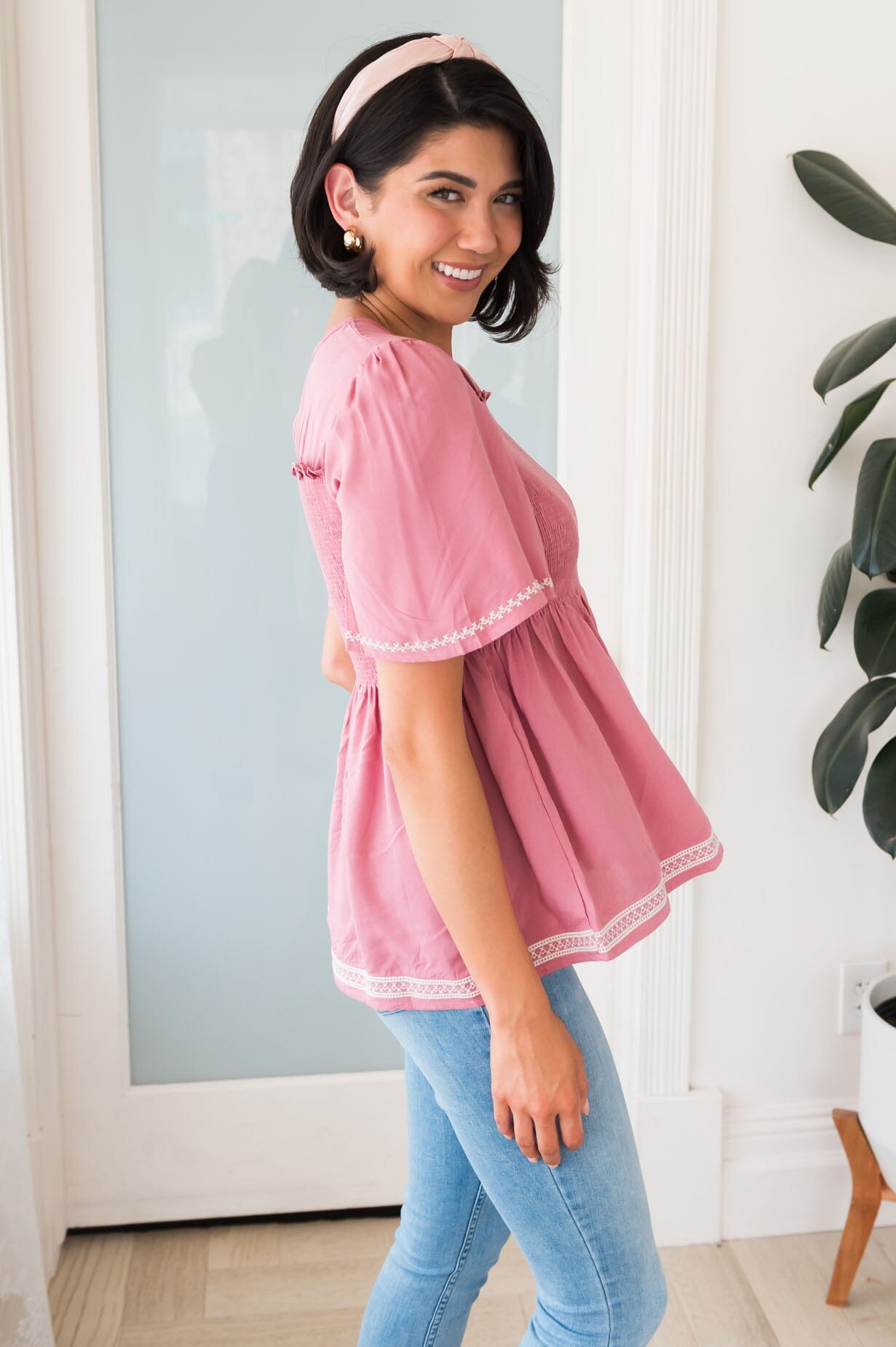 Abundant Cheer Modest Peplum Blouse