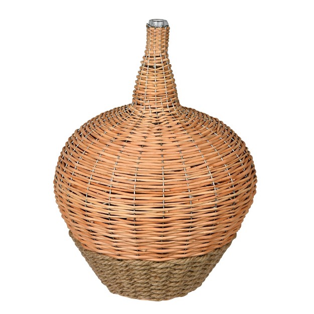 Glass Jar With Woven Willow Sleeve This Glass Jar Is Wrapped In Woven Willow Which Gives It The Appearance Of A Basket This Glass Jar