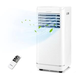 Costway 10000 BTU Portable Air Conditioner Cools 350 sq. ft. with Remote Dehumidifier and Fan Mode in White FP10266US-WH