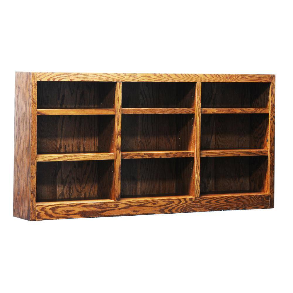 Concepts In Wood 36 in. Dry Oak Wood 9-shelf Standard Bookcase with Adjustable Shelves MI7236-D