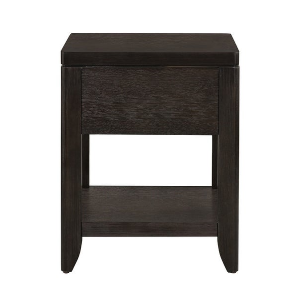 AandB Home 24-inch Grey Rectangular Single Drawer End Table