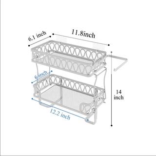 11.8 in. W x 6.1 in. D x 14 in. H Shower Caddy in White Bathroom Shelf 2 Layer Wall Mounted Storage Organizer W-SGA-12