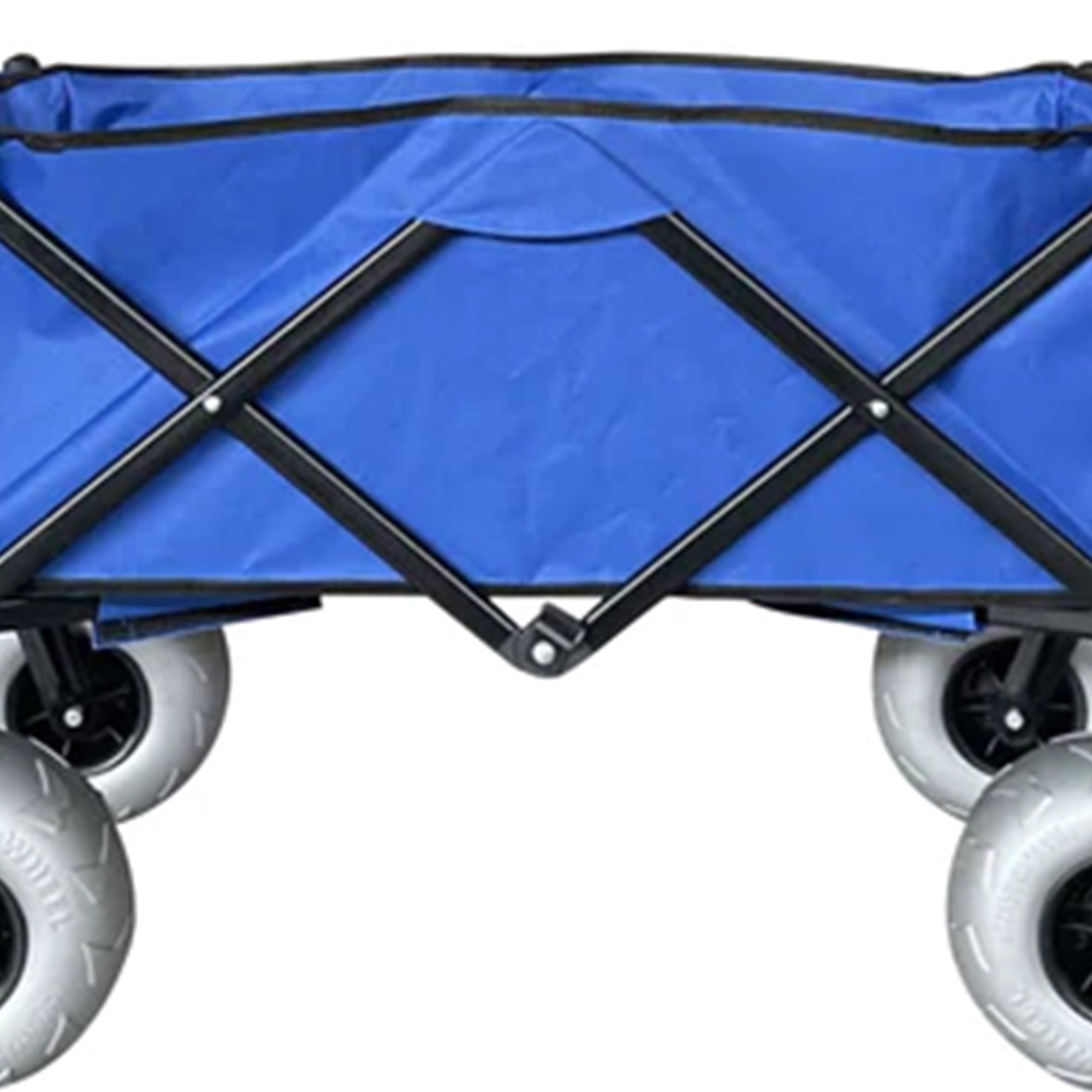 Juggernaut Carts Plastic Folding Beach Utility Wagon with Cover Bag, Blue