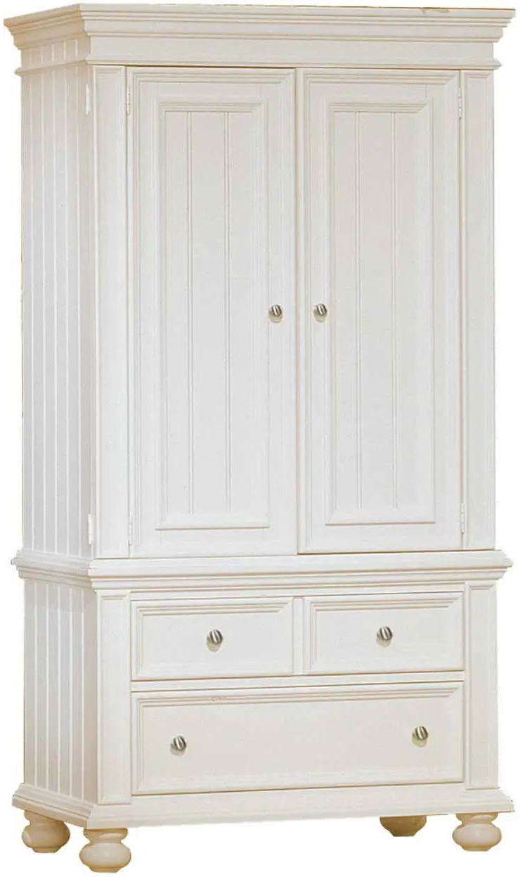 Classic Eggshell White Armoire - Cape Cod