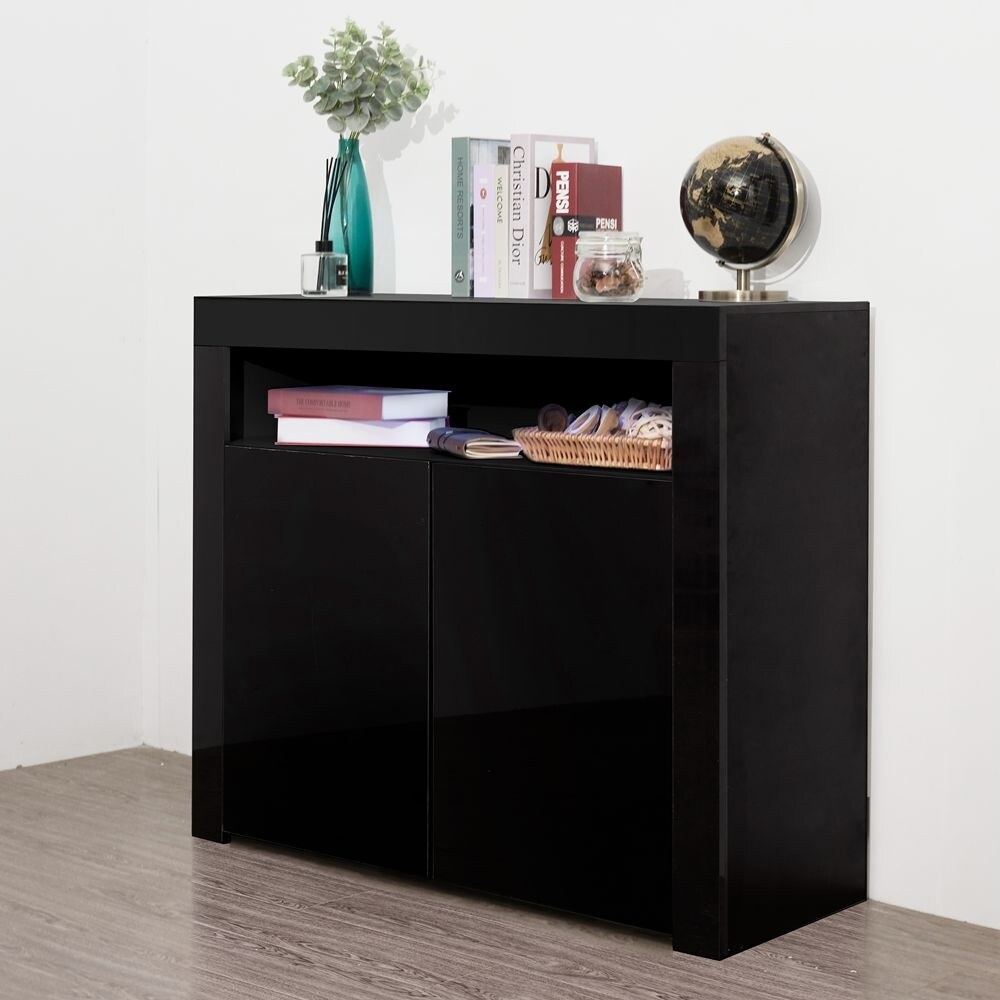 Sideboard Storage Cabinet High Gloss with LED Light