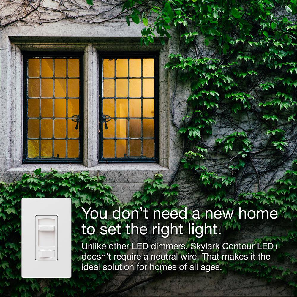 Lutron Skylark Contour LED+ Dimmer Switch for LED Bulbs 150-WattSingle-Pole or 3-Way White (CTCL-3PK-WH) (3-Pack) CTCL-3PK-WH