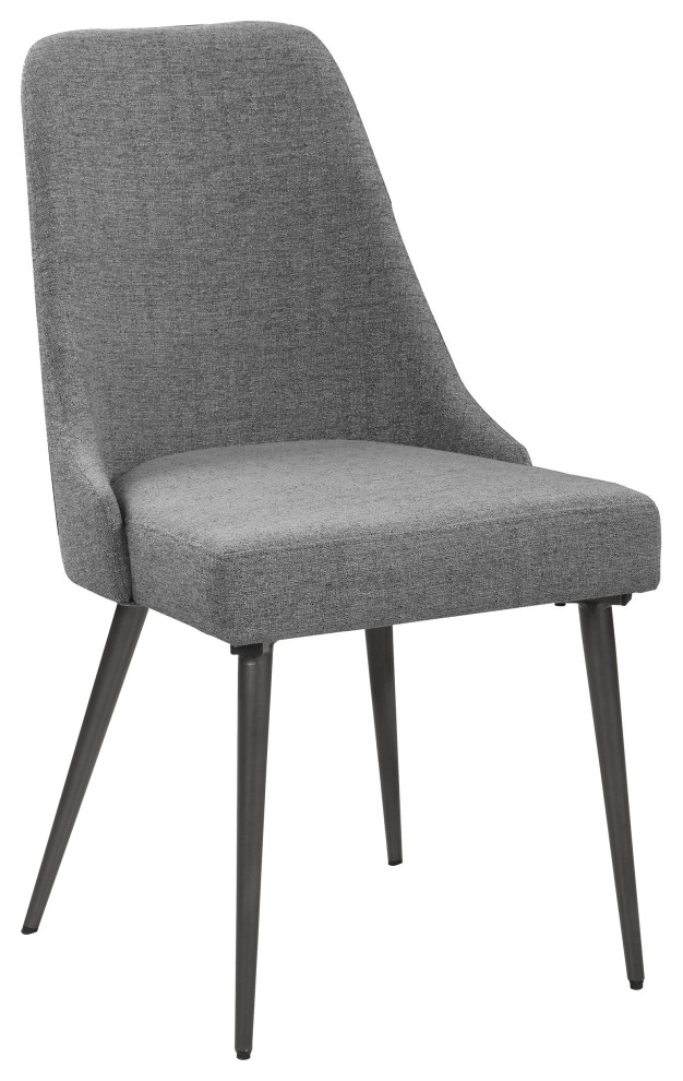 Alan Upholstered Dining Chairs Grey  Set of 2   Modern   Dining Chairs   by Modon  Houzz