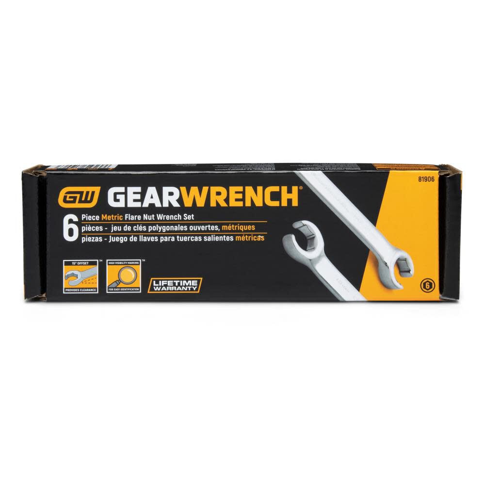 GEARWRENCH Flare Nut Wrench Set 6 Pc. Metric 81906 from GEARWRENCH