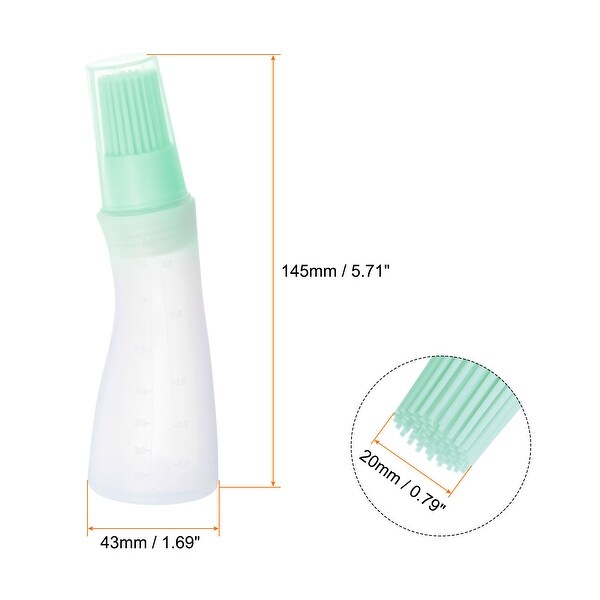 2pcs Silicone Oil Bottle Brush with Cap for Barbecue Cooking Baking， Cyan