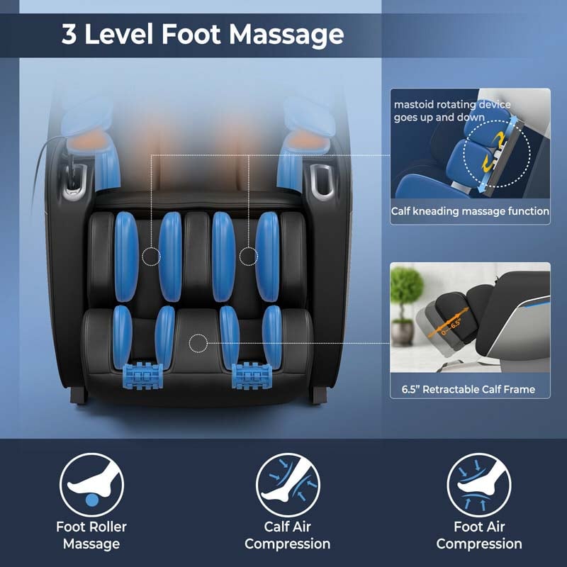 SL Track Full Body Massage Chair Zero Gravity Massage Recliner with LED Mood Lights